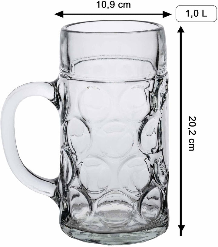 Isar Masskrug 1,0 Liter mit Gravur, 1 Stück, Personalisierter Bierkrug mit Motiv & Namen, Spülmaschi
