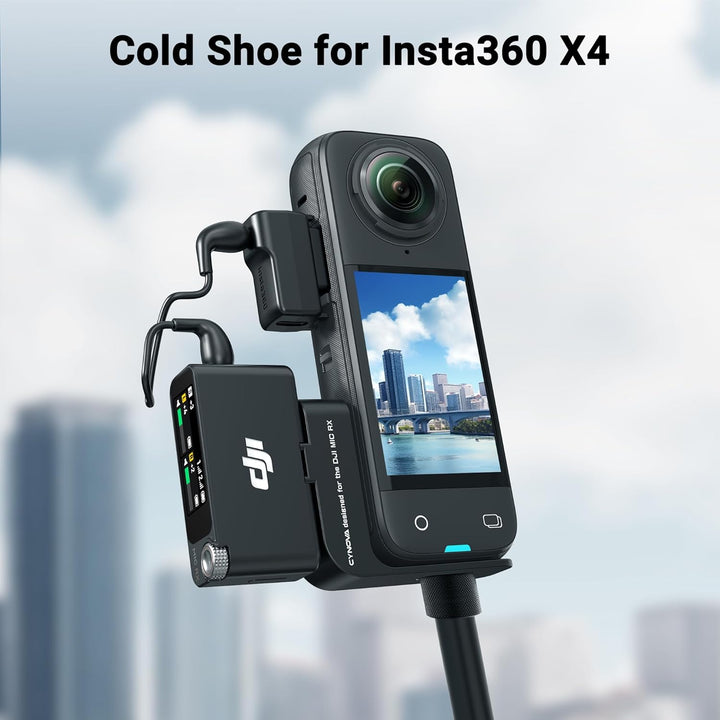 CYNOVA Cold Shoe für Insta360 X4 Zubehör,Wireless Mikrofon Halterung,Mikrofonhalterung Kompatibel Mi