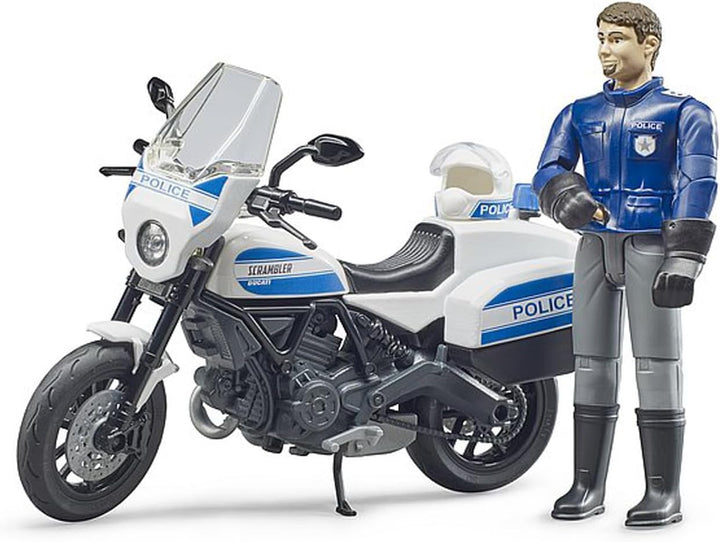 bruder 62731 - Bworld Scrambler Ducati Polizeimotorrad & Polizist - 1:16 Wachtmeister, Einsatzfahrze