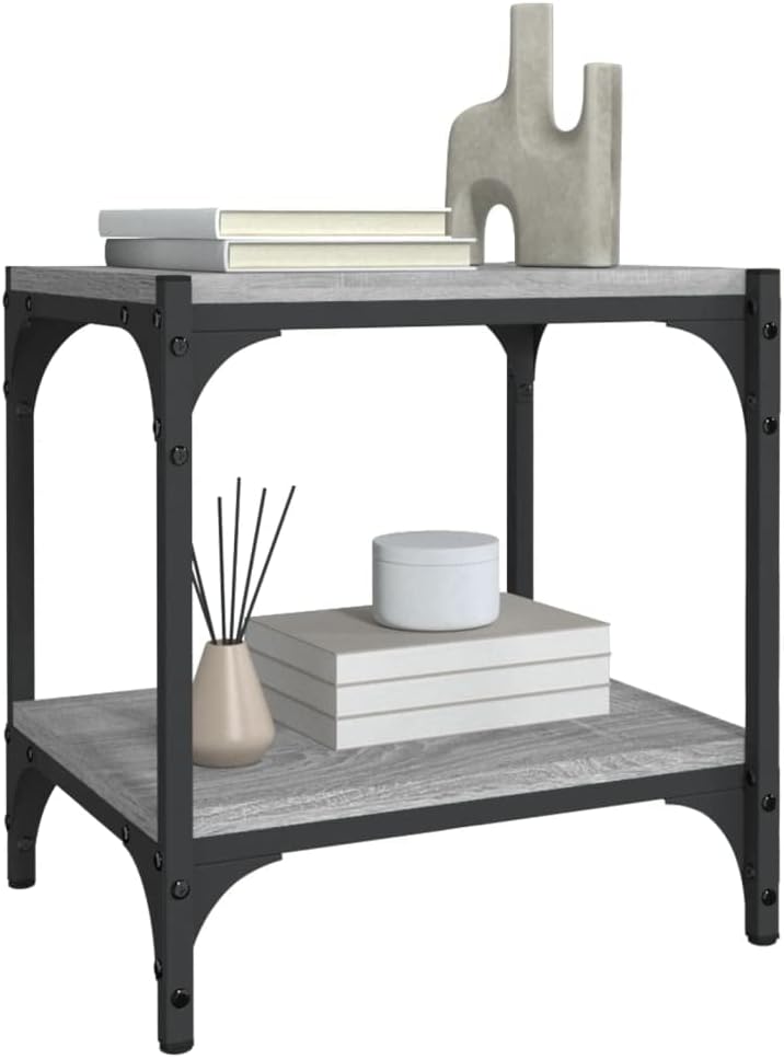 TV-Schrank Grau Sonoma 40x33x41 cm Holzwerkstoff und Stahl TV Board Fernsehschrank Fernsehtisch TV L