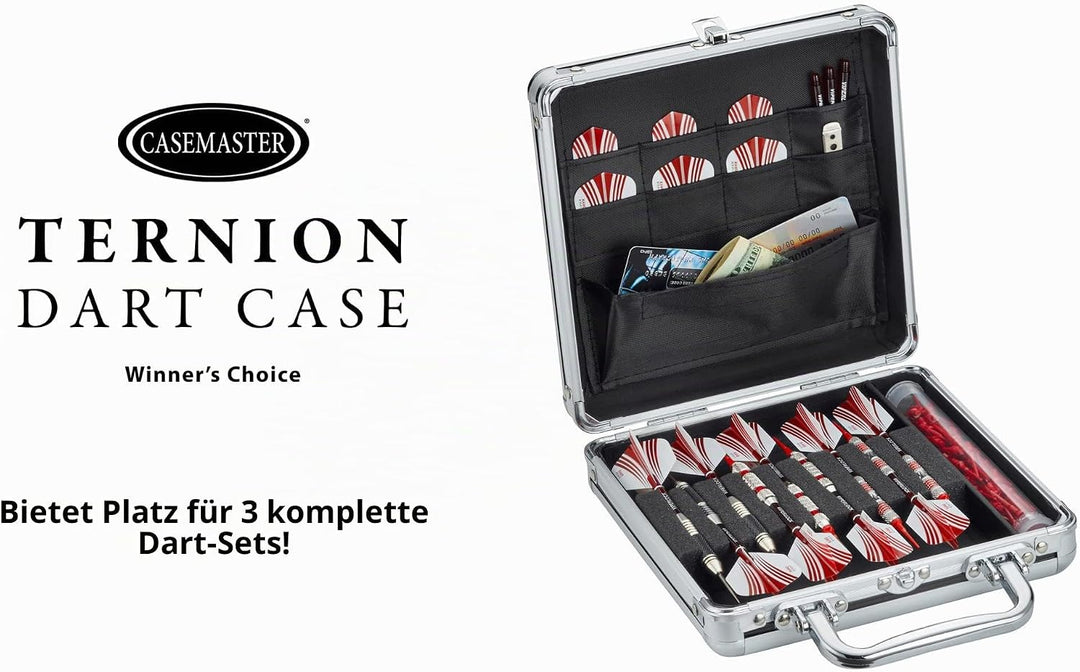 Casemaster Ternion 9 Dart Aluminium Storage/Travel Case Schwarz, Schwarz