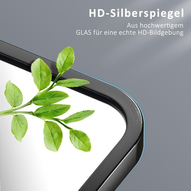 Spiegel Schwarz 50x70 cm Rechteckiger Wandspiegel mit Metallrahmen Badspiegel Badezimmerspiegel Deko