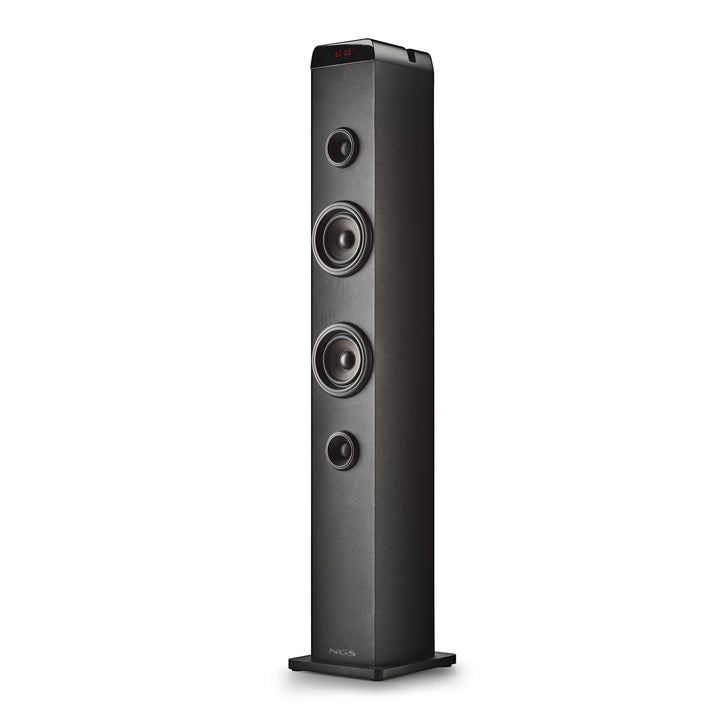 NGS Sky Charm Pro - Soundturm, 50 W, Bluetooth 5.4, Optisch, USB, AUX-IN, FM-Radio, Broadcasting-Fun