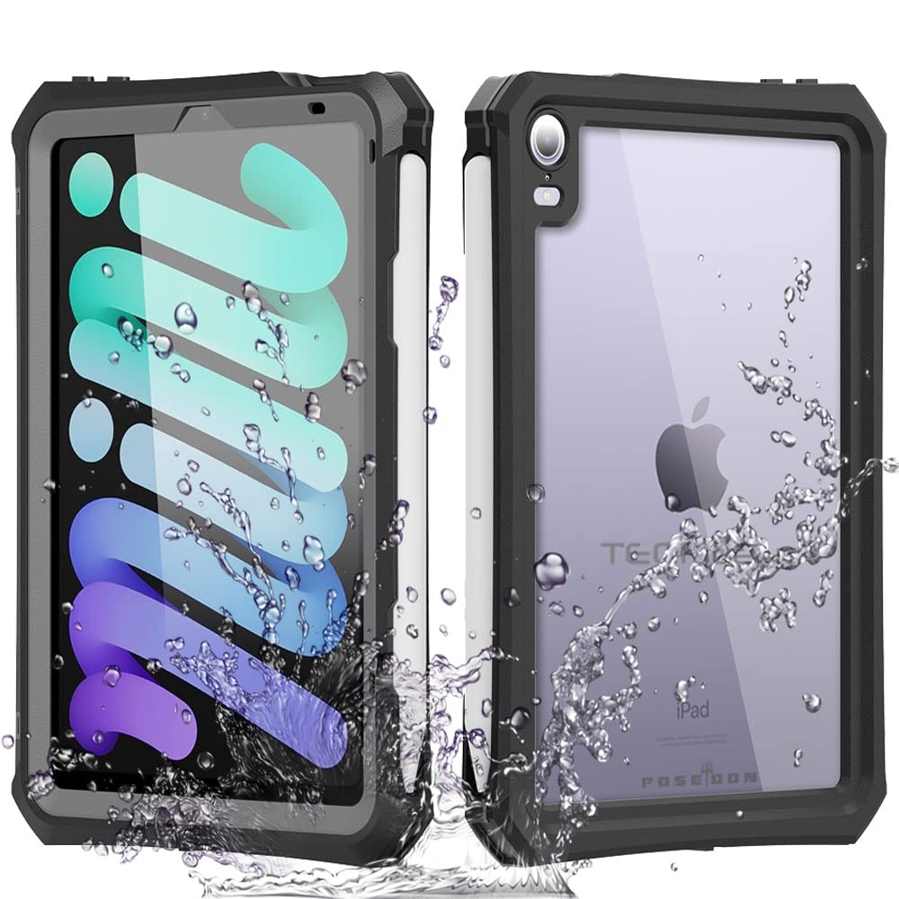 TECHGEAR wasserdichte Hülle für iPad Mini 6 2021 6. Generation (Poseidon Case) Schlanke Robuste Rüst