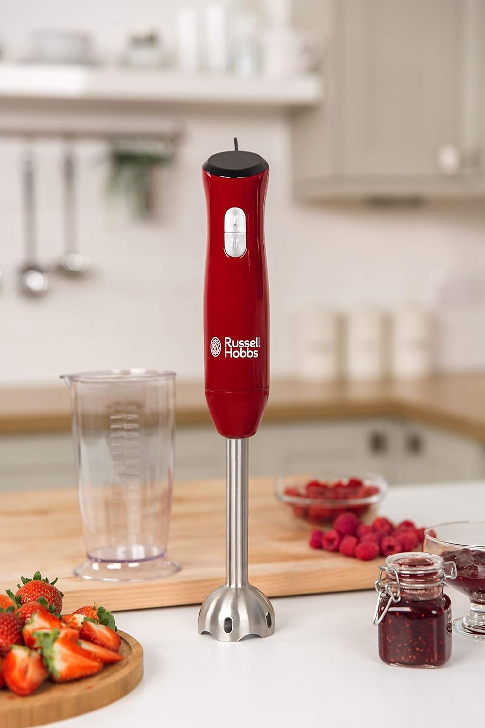 Russell Hobbs Stabmixer [Pürierstab] Desire Rot (2 Geschwindigkeitsstufen, spülmaschinengeeigneter M