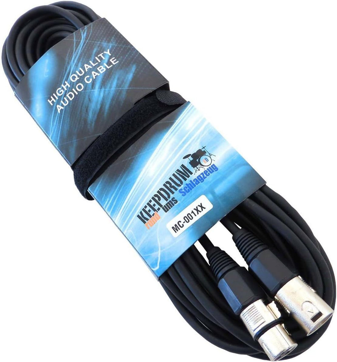 keepdrum Mikrofonkabel 15m XLR Male/XLR Female 4 Stück