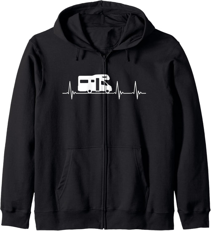 Wohnmobil Camper Caravan Camping Zelten Herzschlag Geschenk Kapuzenjacke