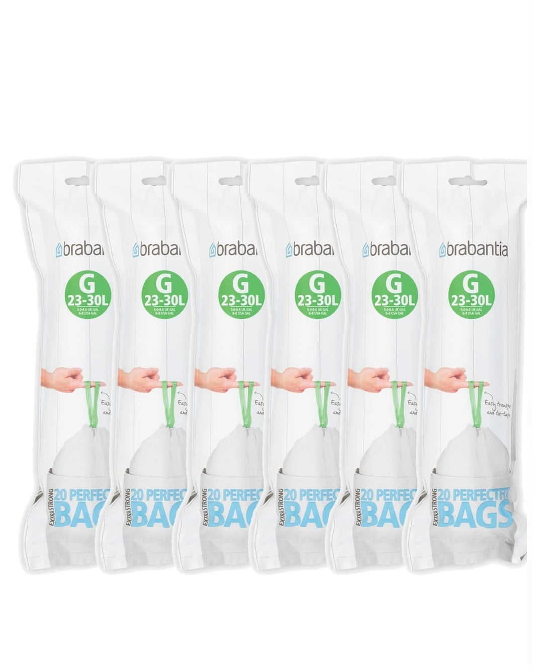 6x Brabantia Müllbeutel Spenderverpackung 30 l (G) 20 Stück 6er-Pack, 6er-Pack