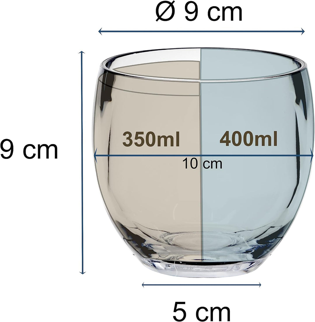Melamin Geschirr Set Jesolo Sand für 2 Personen Wohnwagen Camping Picknick 8 Teile - Trinkglas 400ml