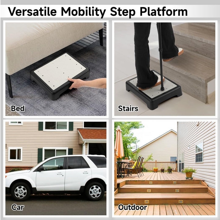 EIN-Stufen-Tritt für Senioren, rutschfeste Mobilitätsstufe für Treppen, Betten und Autos, 440 lbs Tr