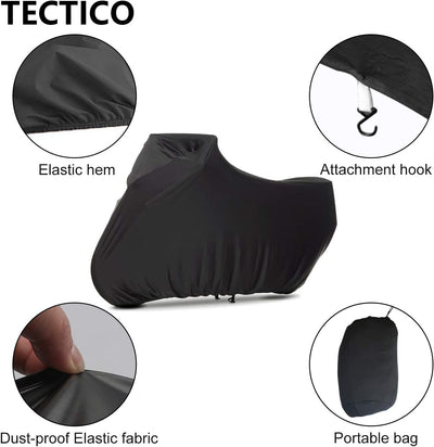 TECTICO Indoor Motorradabdeckung Elastisch Atmungsaktiv Soft Stretch XL Voller Schutz für Garage Mot