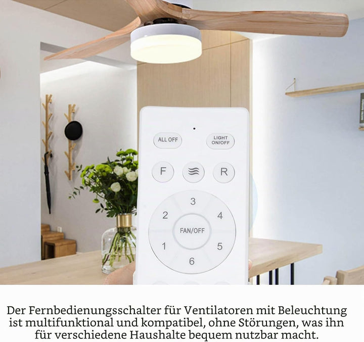 HEEPDD Universal Deckenlüfter Fernbedienungskit mit Empfänger 6 -Geschwindigkeits -Einstellbarer -Ti