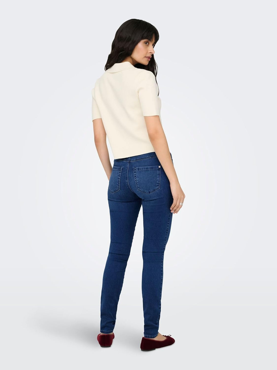 ONLY Female Skinny Jeans ONLBLUSH Mittlere Taille Skinny Fit Knöchellang Jeans Klassisch XS Kurz Bla