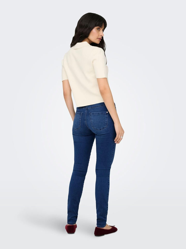 ONLY Female Skinny Jeans ONLBLUSH Mittlere Taille Skinny Fit Knöchellang Jeans Klassisch XS Kurz Bla