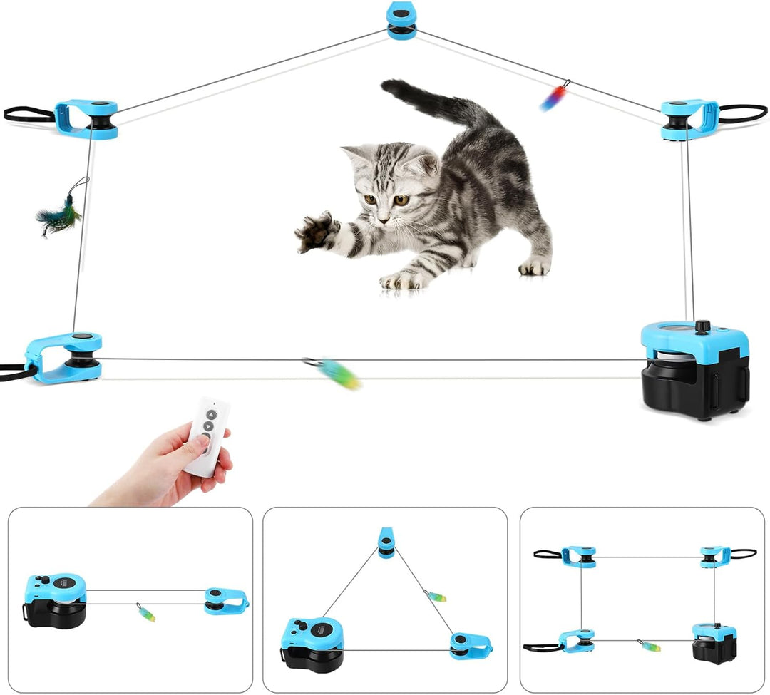 Katzenspielzeug für Indoor-Katzen, automatisch/ferngesteuertes Katzenspielzeug, Laufband, einstellba