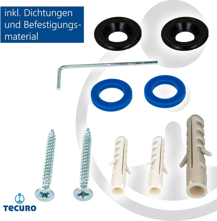 tecuro Bidet WC Handbrause Set SHATTAF, weiss/chrom, 1-strahlig, 1,20 m Schlauch und Wandhalter - T1