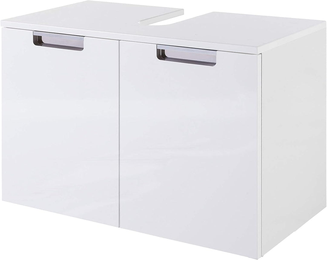 Schildmeyer Rilana 130513 Waschbeckenunterschrank, weiss Glanz, 46,5 x 65 x 35 cm, Weiss Glanz