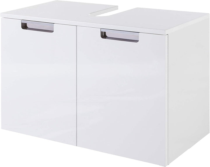 Schildmeyer Rilana 130513 Waschbeckenunterschrank, weiss Glanz, 46,5 x 65 x 35 cm, Weiss Glanz