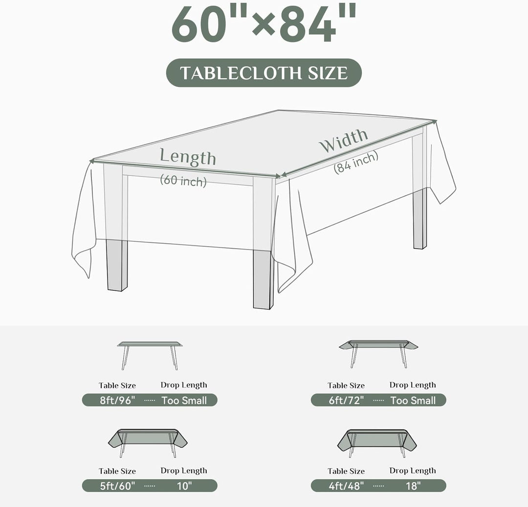 Softalker Tischdecke 152 x 213 cm Abwaschbar Tischdecken Weiss Rechteckig Tischtuch aus 210 GSM Poly