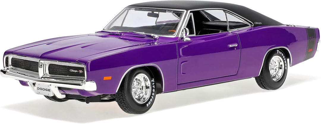 Generisch Dodg. Charger R/T Coupe Violett 1969 1/18 Modell Auto Ohne Wunschkennzeichen, Ohne Wunschk