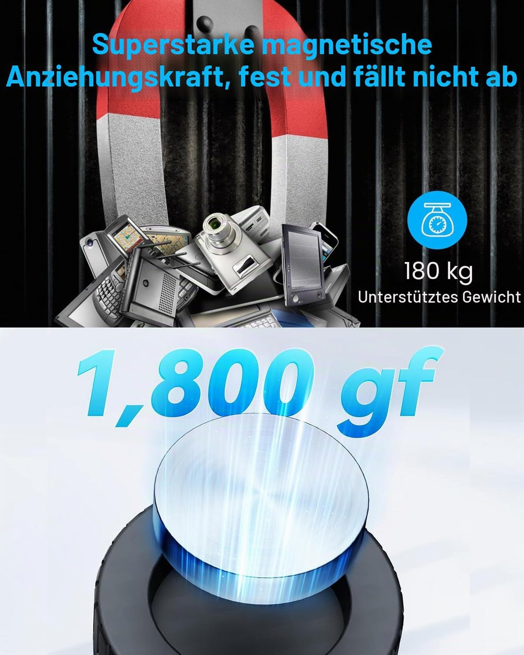 IPX8 wasserdichte Airtag-Halterung, 2 Stück, Airtag-Hülle mit ultraselbstklebendem Aufkleber, magnet