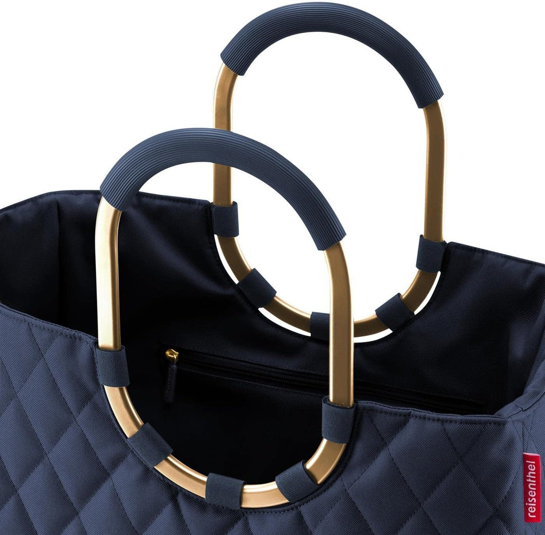 reisenthel loopshopper L frame rhombus midnight gold – Stabile Tasche mit praktischen Fächern aus re