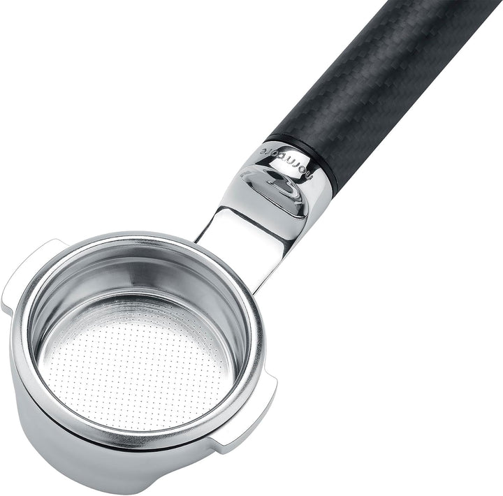 Normcore 58 mm flacher, bodenloser Siebträger mit Kohlefaser-Griff, passend für E61-Gruppenmaschinen