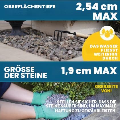 Easihold vuba ROCKS - 800 ml Kunstharz-Kieskleber mit Applikator zum Verkleben von Steinen, Rinden u