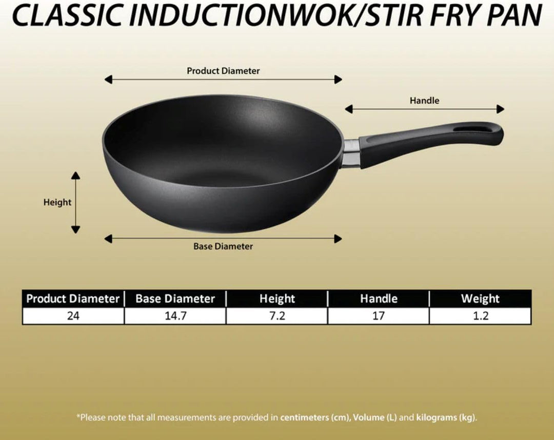 SCANPAN Classic Wokpfanne Induction 24 cm | Multifunktionale Wok-Pfanne | Stratanium+ Antihaftbeschi