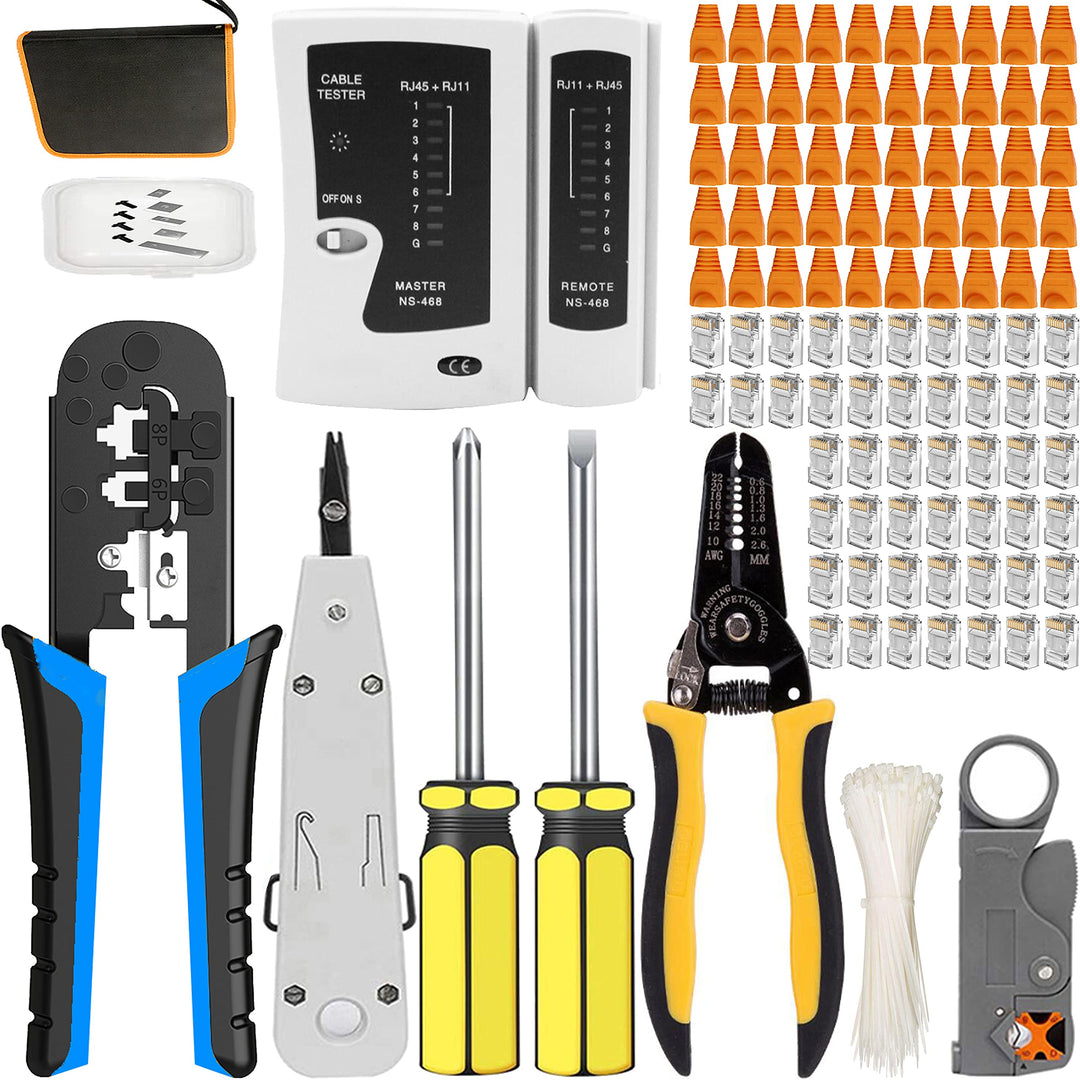 MAYLINEE RJ45 CAT5 CAT6 Netzwer Reparatur Zange für Netzwerkstecker Werkzeug Set, Crimpen des Koax C