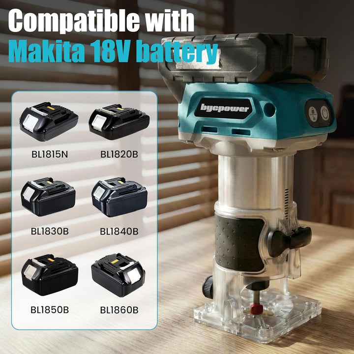 Akku Oberfräse für Maikta 18V, 800W Akku Kantenfräse Set mit Bürstenloser,6 Geschwindigkeiten, Max 3