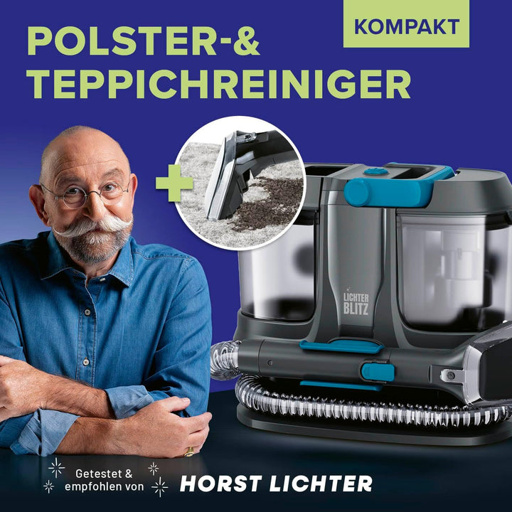 Waschsauger – kompaktes Polsterreiniger Gerät & Teppichreiniger mit 12 kPa Saugkraft | 2-in-1-Fugend