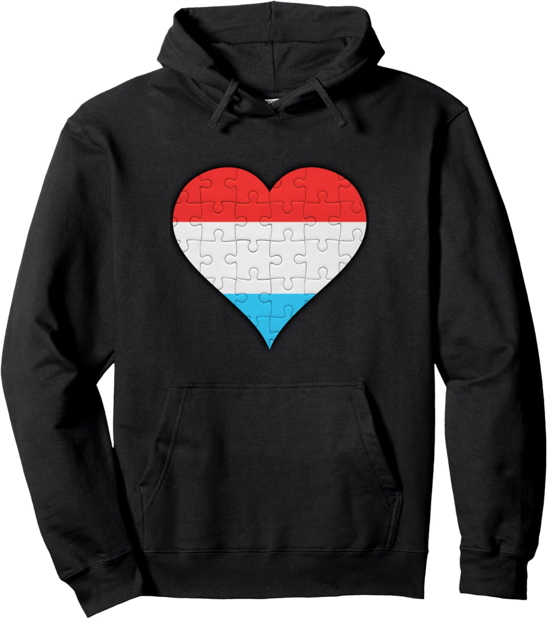 Luxemburg Luxemburgische Flagge Herz Pullover Hoodie