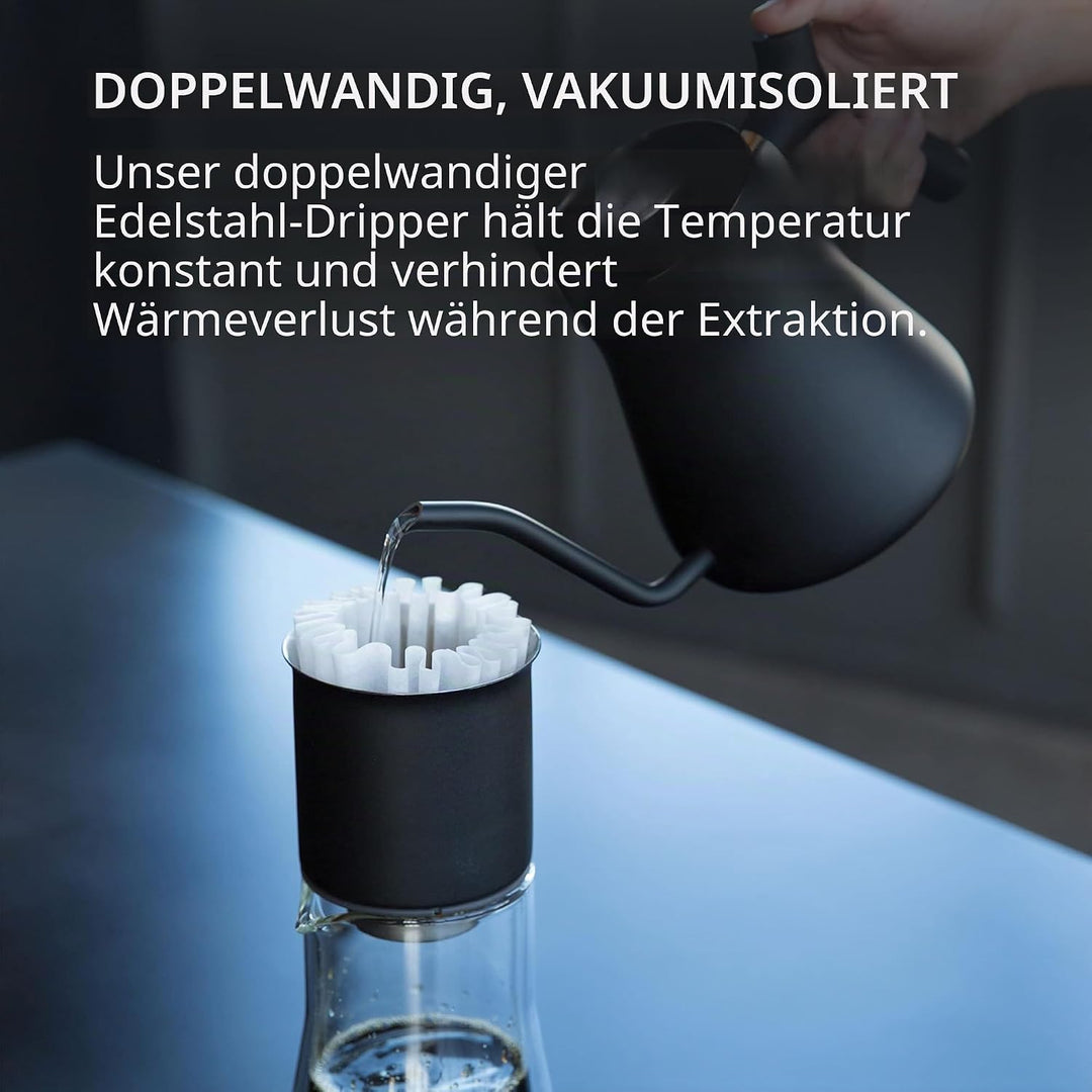 Fellow Stagg Kaffeezubereitungsset (Tropfer mit Beziehungshilfe, doppelwandiger Glaskanne und 20 Pap