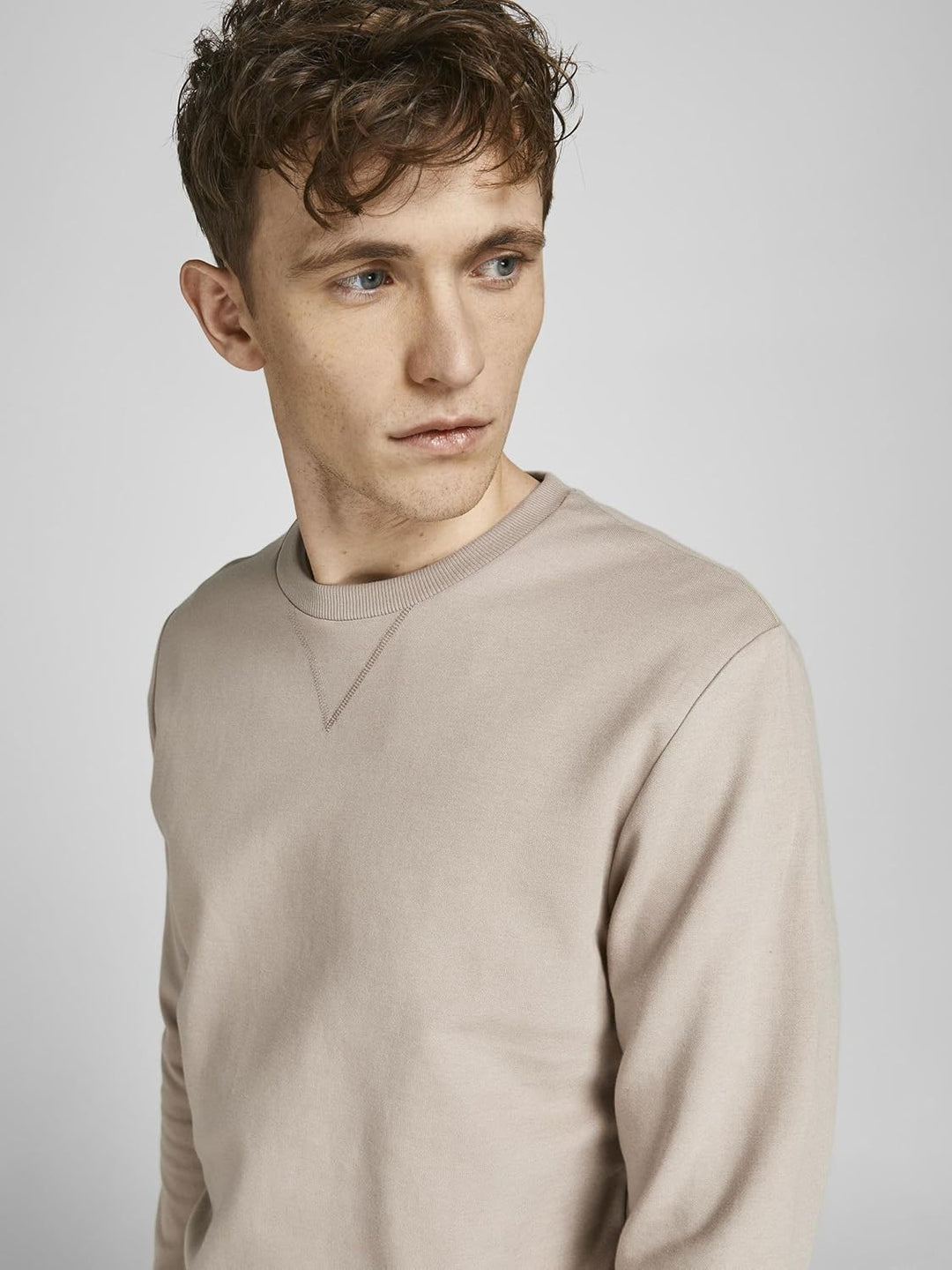 JACK & JONES Herren Jjebasic Sweat Crew Neck Noos Sweatshirt L Beige (Crockery/Reg), L Beige (Crocke