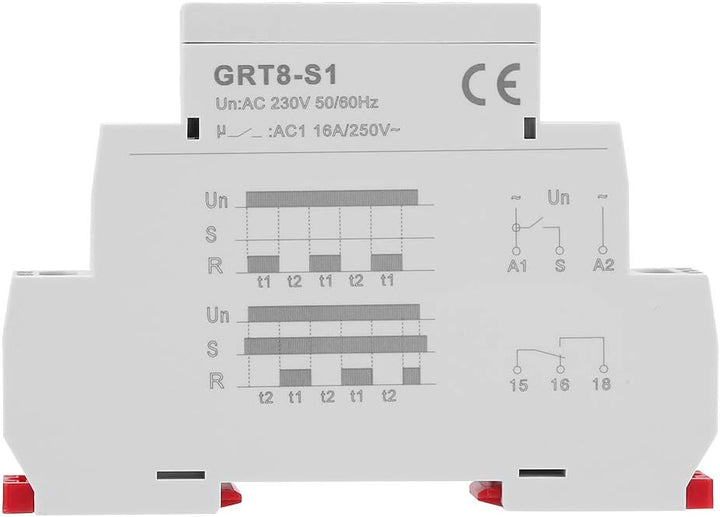 Zyklus-Timer-Relais GRT8-S1 Asymmetrischer Zyklus-Timer On/Off Zykluszeitwiederholung Relais AC 220