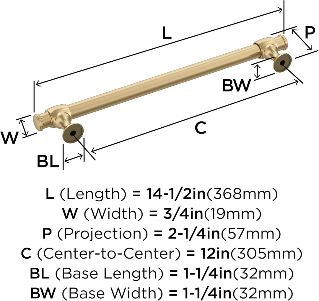 Amerock BP54065CZ | Champagner Bronze Gerätegriff | 305 mm Mitte zu Mitte Schrankgriff | Winsome | M