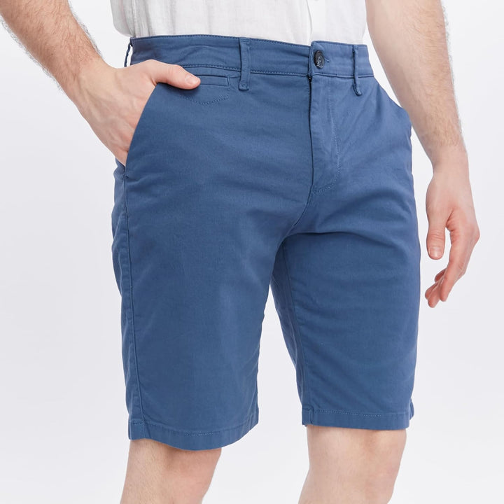 Xact Herren Premium massgeschneiderte Stretch Chino Shorts 32W Horizon Blue, 32W Horizon Blue