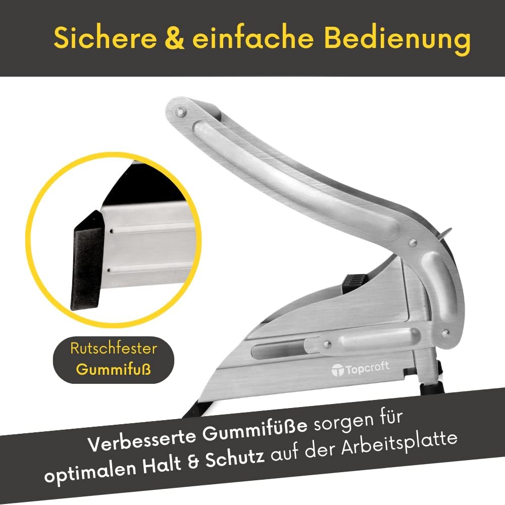 Topcroft ® Pommesschneider Edelstahl I 2 Schneidegrössen für individuelle Pommesdicke I Rutschfester