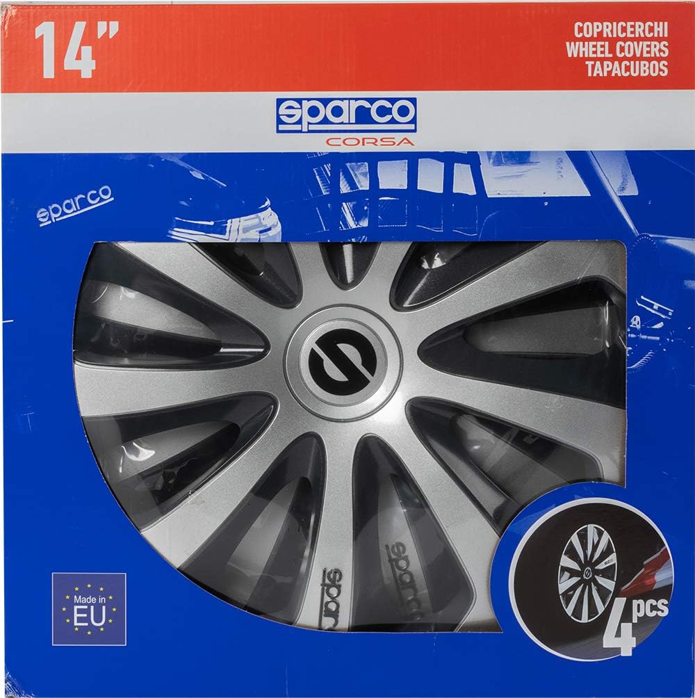SPARCO SPC1473SVGR Sicilia 4 Stück Radzierblenden, Silber/Grau, 4 Stück, 14" 14" Silber/Grau, 14" Si