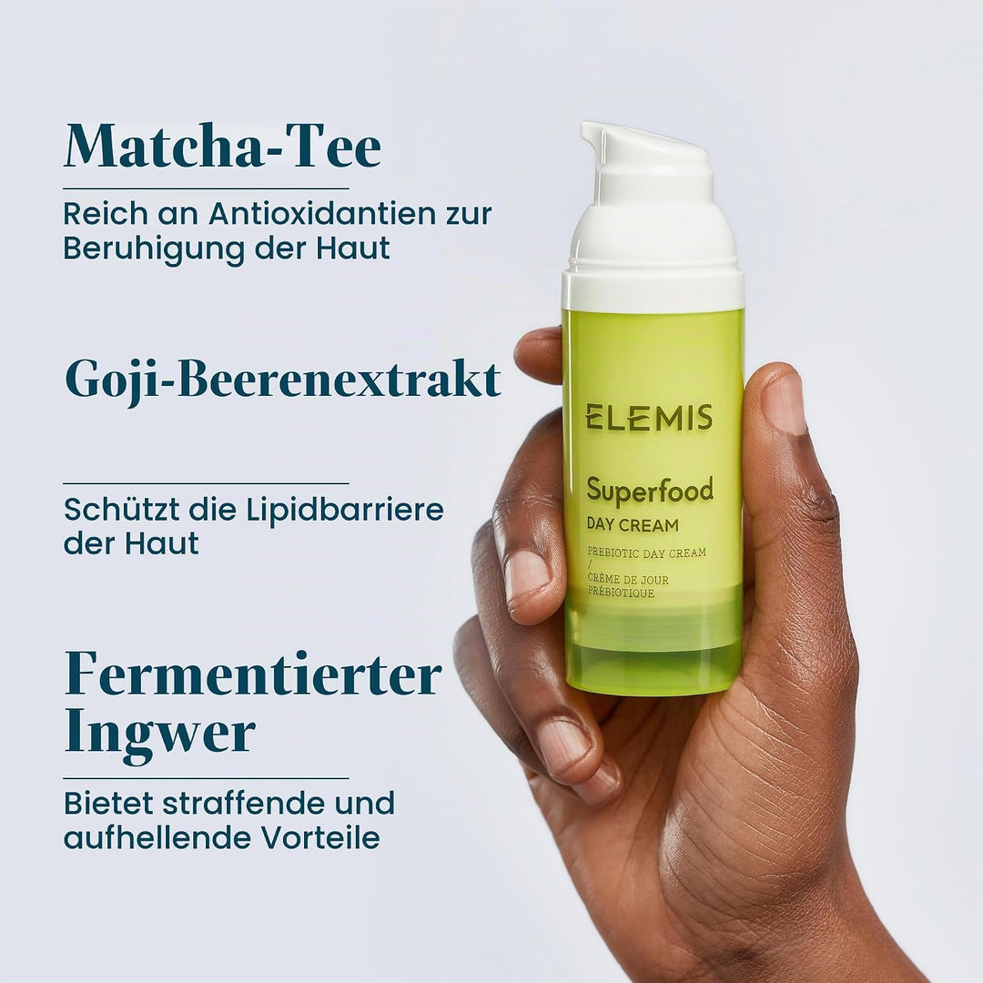 Elemis Superfood-Tagescreme, präbiotische Tagescreme, 1er Pack (1 x 50 ml), Gurke Einzelbett, Einzel