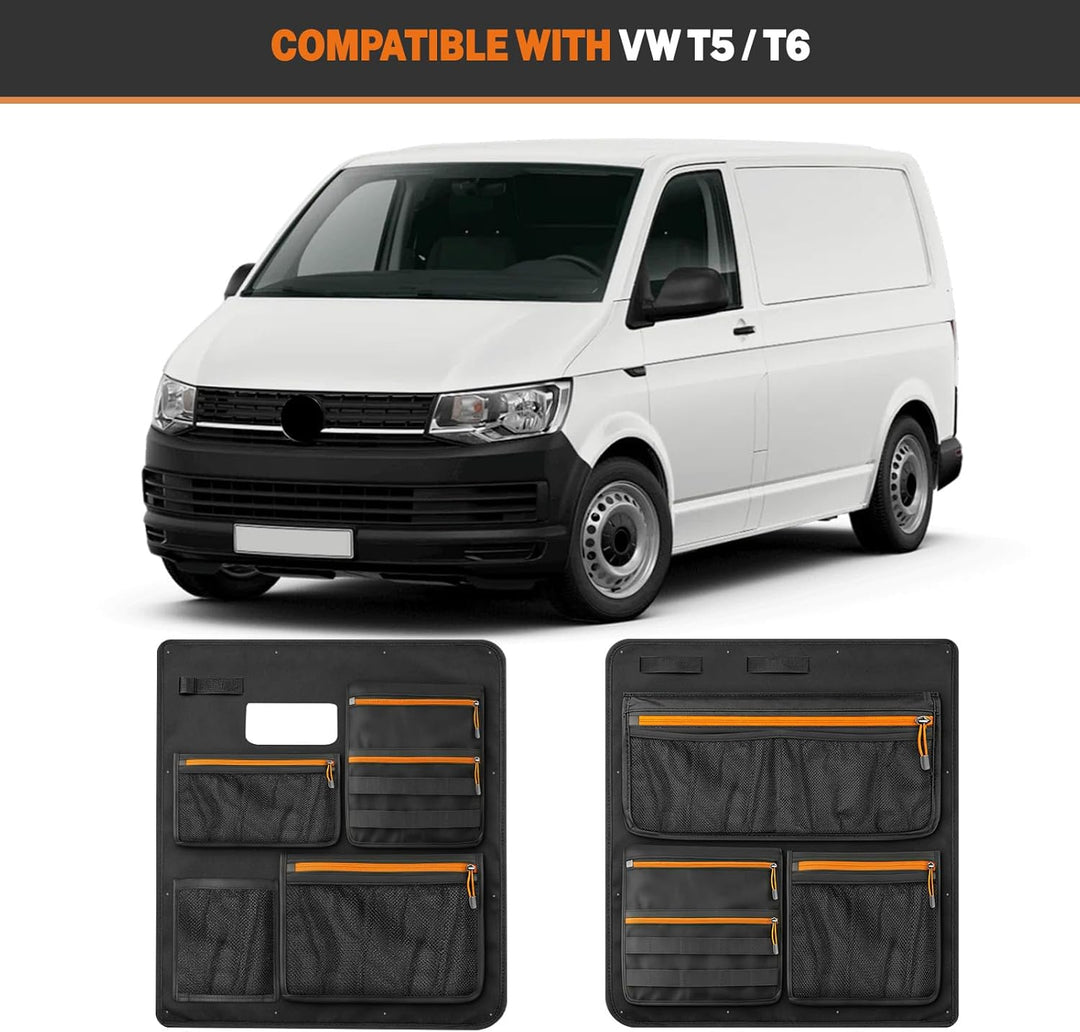 Scheunentür Lagerorganisator kompatibel mit VW T5 T6, 1 Paar Stauraumsparer Scheunentür Organizer Va