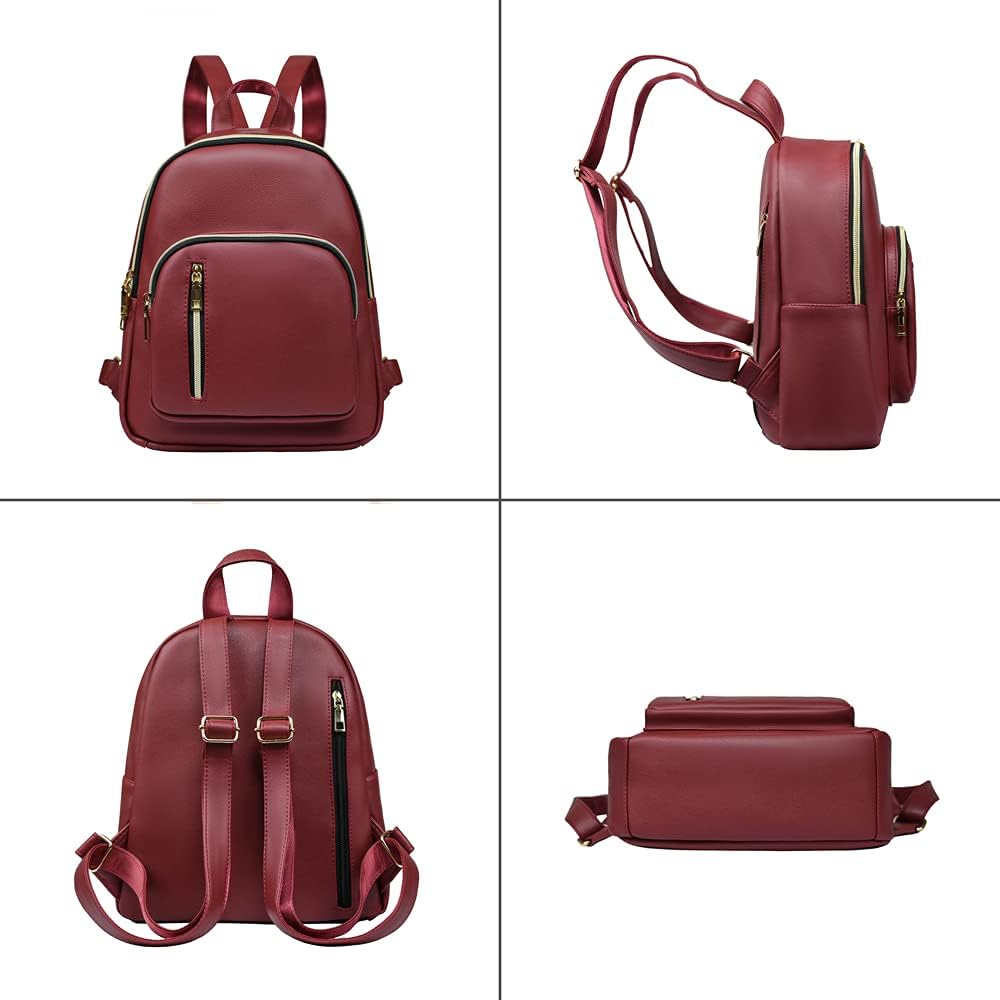 YANAIER Rucksäcke Damen PU Leder Tagesrucksack Schultaschen Reiserucksack Umhängetasche für Mädchen