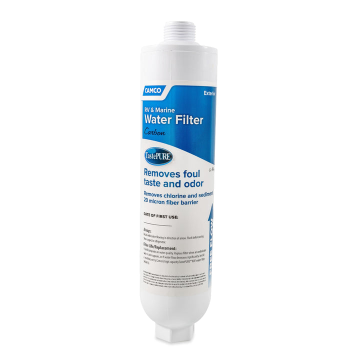 Camco 40645 TastePURE Inline RV Wasserfilter | Verbessert den Geschmack und den Geruch Ihres Trinkwa