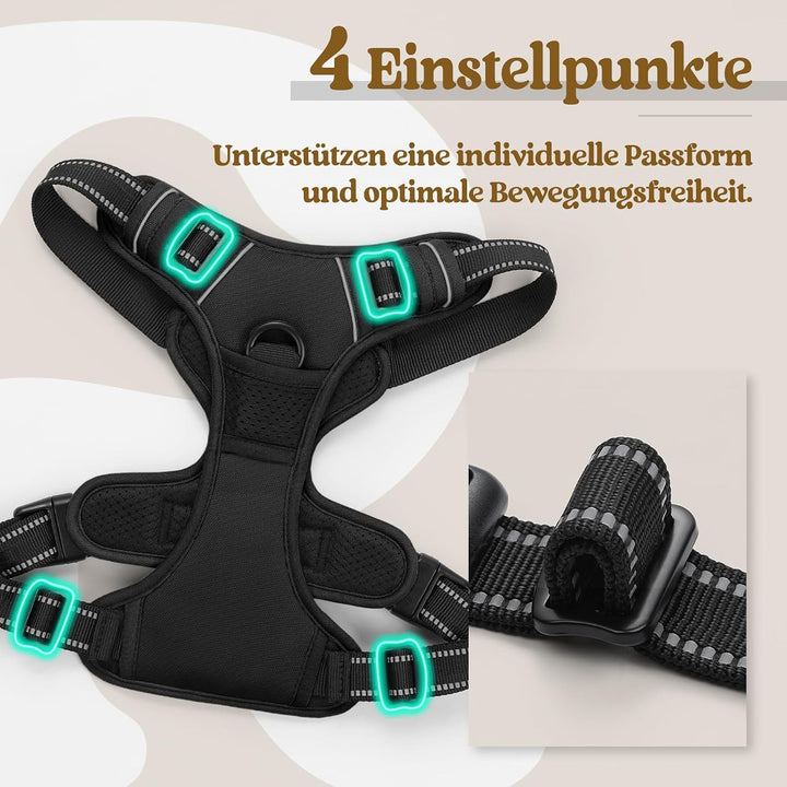 rabbitgoo Hundegeschirr Mittelgrosse Hunde, Anti Zug Geschirr mit Kontrolle, No Pull Verstellbar Hun