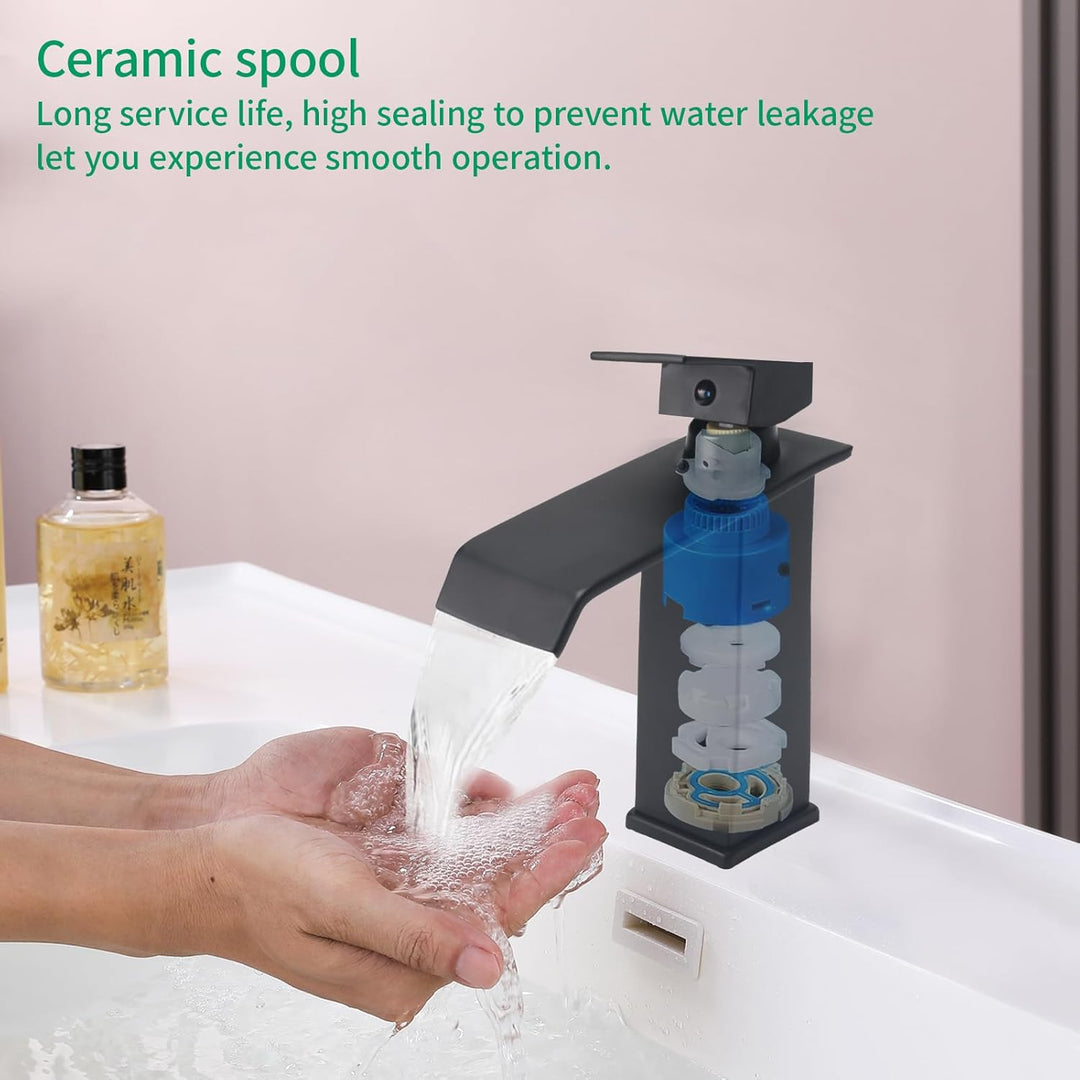 Wasserhahn Bad Waschtischarmaturen Wasserfall Wasserhahn Einhandbedienung Heiss & Kalt Dual Control