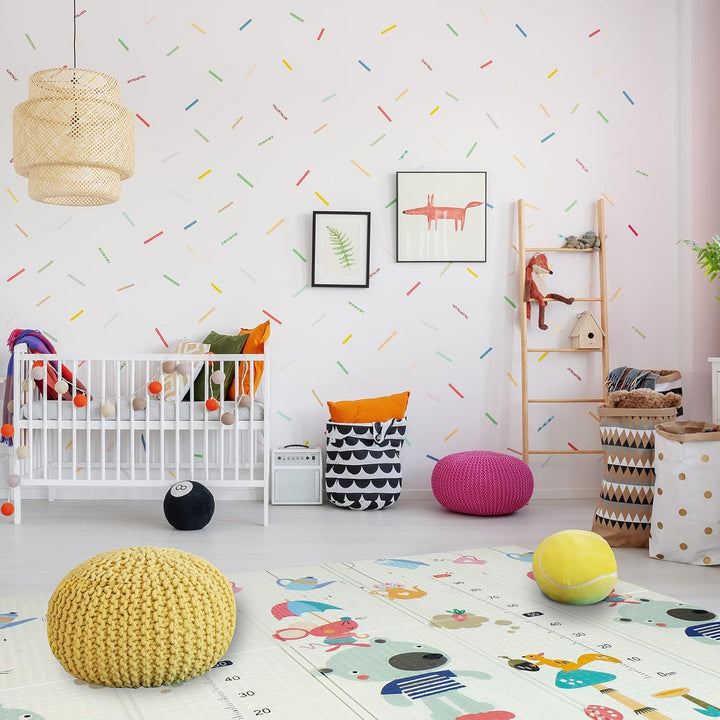 CCLIFE Krabbelmatte Spielmatte Baby Schadstofffrei 196x176x1cm Faltbar Spielunterlage Spielteppich G