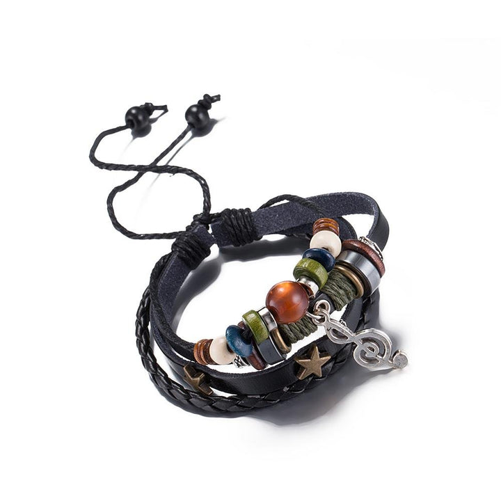 Miniblings Notenschlüssel Armband Anhänger Glücksarmband Violinschlüssel braun - Modeschmuck handmad