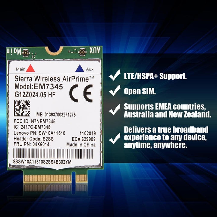 Bewinner EM7345 Modulkarte, 04X6014 4G LTE WWAN Kartenmodul für Thinkpad X250, X1C, W550, T450, X240