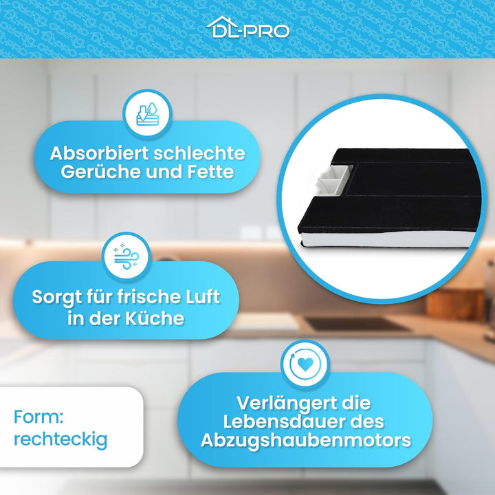 DL-pro 2x Kohlefilter Aktivkohlefilter für Balay 434229 00434229 Bosch DHZ4506 Siemens LZ45501 Neff